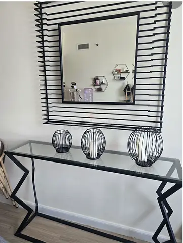 Pan Emirates large contemporary mirror and dresser table set