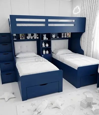 Triple Bed Set with Bunk and Storage