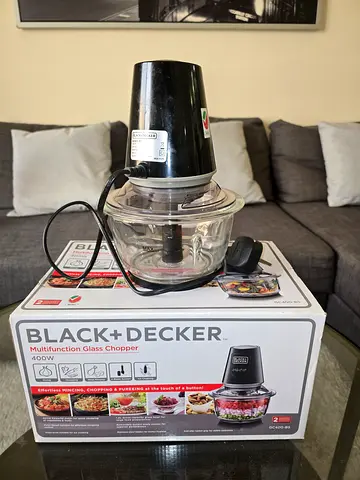 Black+Decker 1.5L Multi-Function Glass Chopper / Food Processor - Good Condition