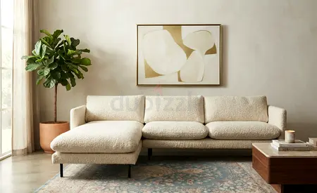 Premium L-Shape Sofa
Premium quality cream L-shape sofa with soft textured fabric. Strong, comfortab