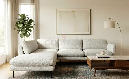Cream Boucle Sofa – L-Shape
Beautiful cream color L-shape sofa with soft towel/boucle type fabric. M