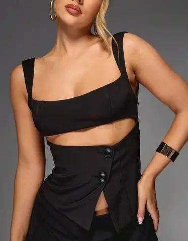Black Top (Size S) - Stylish Evening Wear