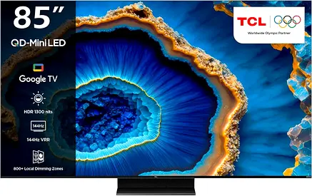 TCL 85 Inch 4K QD-Mini LED HDR Smart TV, Google TV, Game Master 2.0 Dolby Vision IQ-Atmos HDR 1500 n