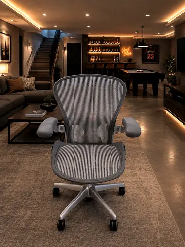 Herman Miller Ergonomic Mesh Office Chair with Adjustable Armrests and Lumbar Support