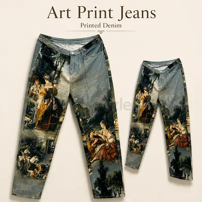 Art Print Jeans - Size L 🎨👖