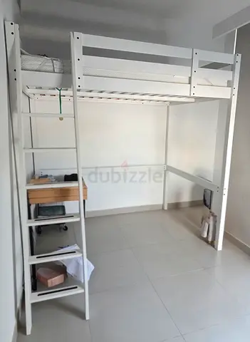 Ikea Stora loft bed with Abygda matress 140×200cm
