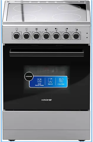 Krome Electric Ceramic Cooker with Oven - 4 Hot Plates
