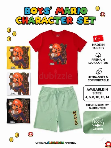 Boys' SuperCotton T‑Shirt & Shorts Set (Made in Turkey) - Various Colors (wholesale only)