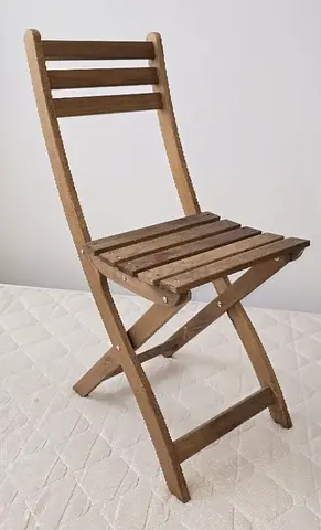 Two Wooden Folding Chairs – Light Brown