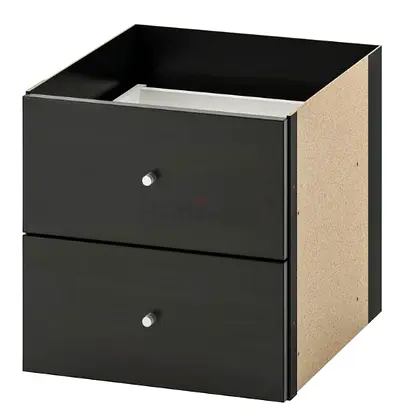 IKEA KALLAX COMPLETE MODULAR STORAGE CABINET / CREDENZA SET (BLACK-BROWN) – LIKE NEW