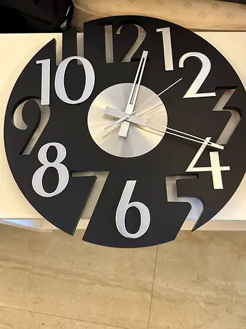 Modern Black Wall Clock with Cutout Numbers - Working IKEA