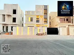 Luxury villa for sale in Al Bahia area – Ajman, two floors and a roof, at a special price includin