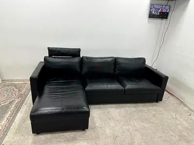 Leather Ikea vimle lshape sofa bed