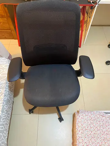 Used Ergonomic Office Chair with Armrests - Black Mesh