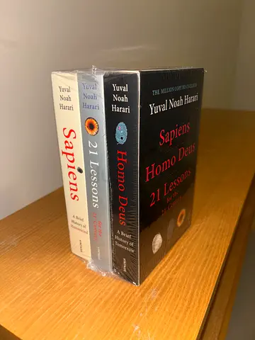 Set of 3 Yuval Noah Harari books — Sapiens, 21 Lessons, $%&! Deus (new, sealed)
