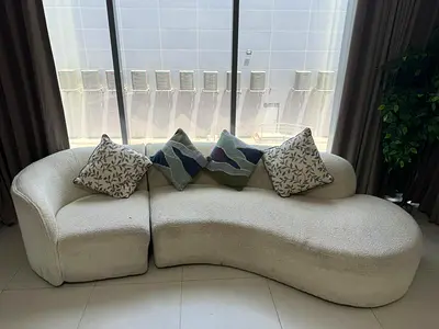 Urgent sale 🚨 Elegant Cream Curved Sofa – Modern Design for Sale