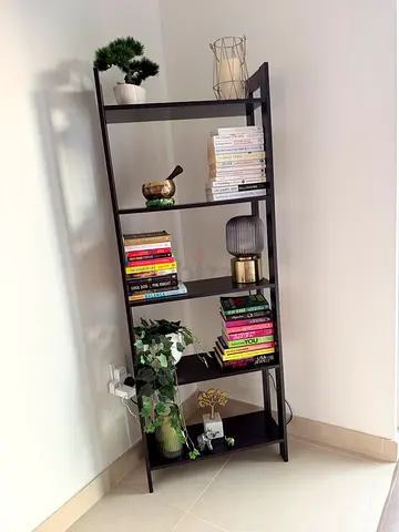 Black shelf unit