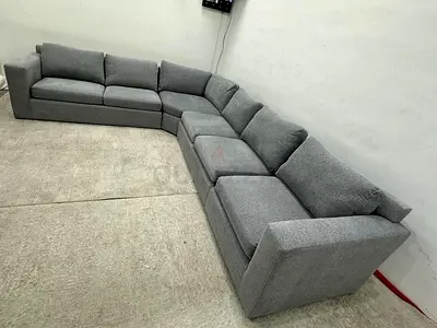 Grey color crate&barrel corner sofa