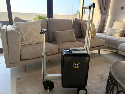 Best Gift 🎁 Compact carry-on trolley suitcase with detachable scooter handle