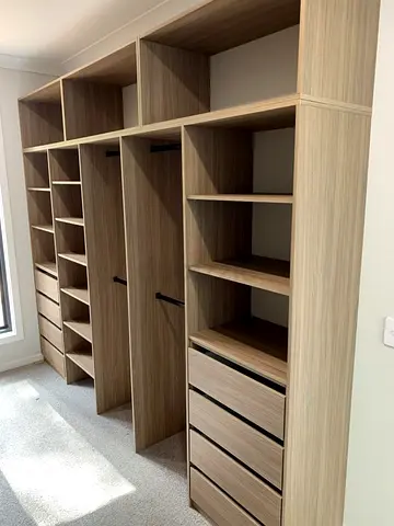 Custom built-in walk-in wardrobe with drawers and shelving-Wardrobe for sale