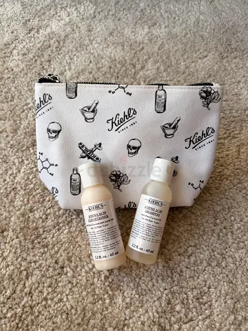 Kiehl's travel set with branded pouch and shampoo & conditioner