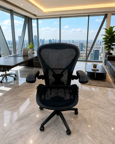 Herman Miller Aeron Office Chair - Fully Mesh Ergonomic (Black)