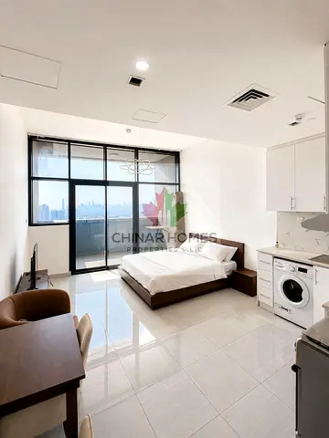 Furnished Studio | O2 Tower JVC | Balcony | Skyline View
