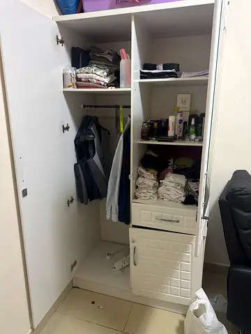 White Multi-Compartment Wardrobe