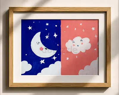 🌙 The moon represents dreams, calmness, and someone who quietly shines even in darkness. ☁️ The clo