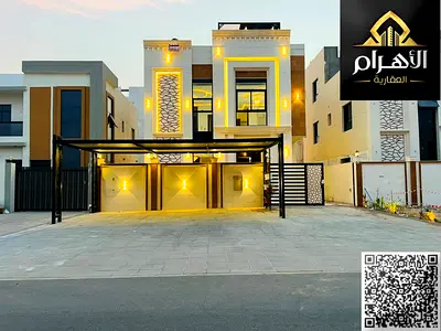A rare opportunity in Al Helio 2 – Ajman | Luxury 6-bedroom villa with a built-up area of ​​4,600 sq ft and a 16-meter front setback, priced at AED 2,