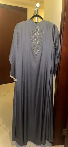 Grey embellished abaya, new never used