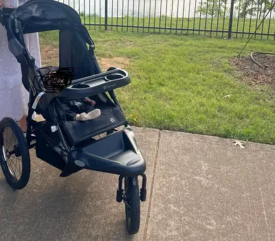 Black 3-Wheel Jogging Stroller - Lightweight, Good Condition