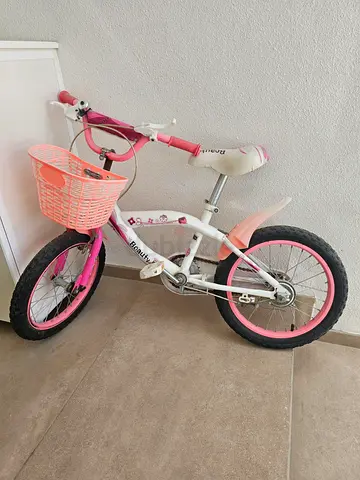 Kids 16-inch Pink & White Bicycle with Basket - Good Condition