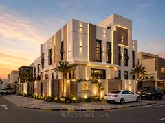 Two-story corner villa with a private pool and roof, spacious villa with a palace-style design and l