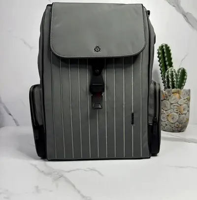 Grey RIMOWA NEVER STILL nylon flap backpack