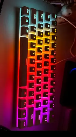 Compact RGB Mechanical Keyboard - 60% White Layout, USB Wired