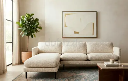 Modern Cream Corner Sofa
Elegant cream corner sofa with premium soft fabric. Spacious seating, s