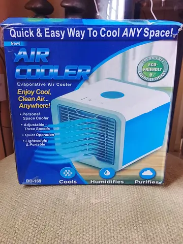 Portable USB Personal Air Cooler | Mini Evaporative Air Conditioner | 3-Speed Cooling Fan with LED M
