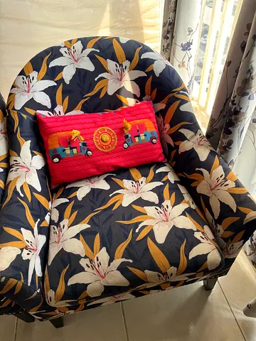 Angelic fabric accent armchair with floral print - good condition.. 2 chairs