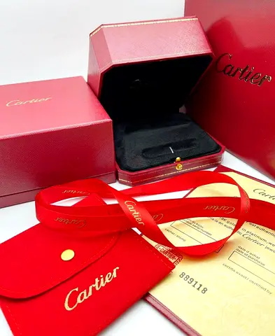 Cartier red jewelry box set with papers and pouch