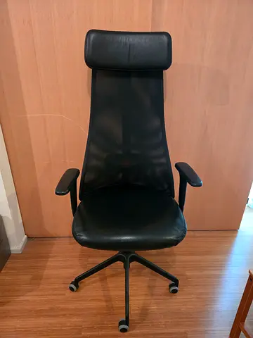 Black ergonomic high-back computer office chair with headrest