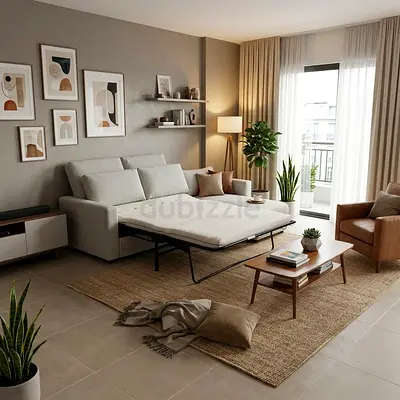 Modern Grey L-Shape Sofa Bed vimle