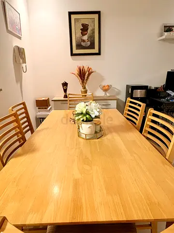 6 Seater Wood Dining Table and Chairs