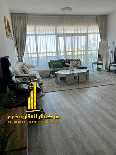 With a sea view. Luxurious two-bedroom apartment with a living room and balcony. Ajman, Horizon Towe