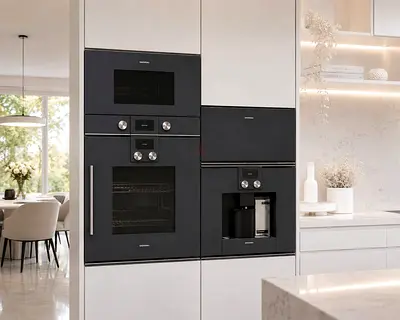 Gaggenau series 4 built-in oven microwave with cofe mashine with warm drawer neat and clean