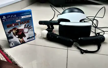 PlayStation VR headset with controller set + Iron Man PS4 game NEGOTIABLE PRICE