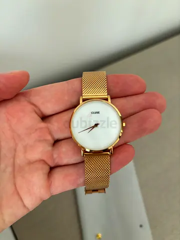 Cluse Gold Mesh Strap Women's Watch - Minimal White Dial