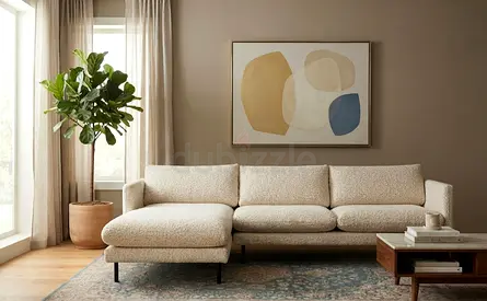 Cream Living Room Sofa
Elegant cream sofa designed for comfort and style. Spacious L-shape seating