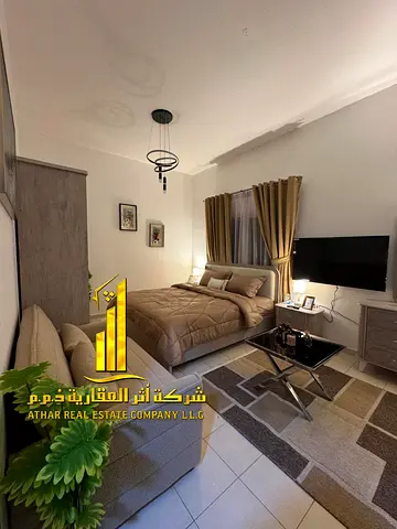 فرصة ذهبية أفخم استوديو مفروش بالكامل للإيجار الشهري في الروضة 2 شارع الشيخ عمار شامل الفواتير – عجمان ✨