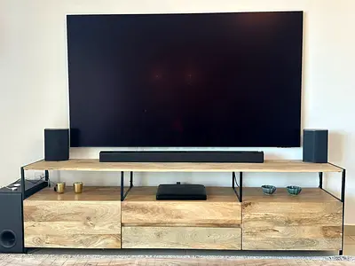 HomeKode Mango Wood TV Console – Excellent Condition